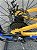 BICICLETA ARO (20) MTB COLLI GRAUZINHA 7 VELOCIDADES (1X7) FREIO A DISCO MECÂNICO COR AMARELO PNEU AZUL - Imagem 2