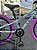 BICICLETA ARO (20) MTB COLLI GRAUZINHA 7 VELOCIDADES (1X7) FREIO A DISCO MECÂNICO COR BRANCA PNEU ROSA PINK - Imagem 5