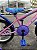 BICICLETA ARO (16) FEMININA COR ROSA/LILAS/AZUL S/MARCHA V-BRAKE MARCA MILANO CARTOON ALOHA - Imagem 5