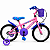 BICICLETA ARO (16) FEMININA COR ROSA/LILAS/AZUL S/MARCHA V-BRAKE MARCA MILANO CARTOON ALOHA - Imagem 1