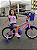 BICICLETA ARO (16) FEMININA COR ROSA/LILAS/AZUL S/MARCHA V-BRAKE MARCA MILANO CARTOON ALOHA - Imagem 1