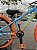 BICICLETA MTB FREERIDE ARO (26) VIKINGX TUFF X-25 CAMBIO 7 VELOCIDADES FREIO DISC MECÂNICO COR AZUL/LARANJA - Imagem 5