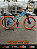 BICICLETA MTB FREERIDE ARO (26) VIKINGX TUFF X-25 CAMBIO 7 VELOCIDADES FREIO DISC MECÂNICO COR AZUL/LARANJA - Imagem 1