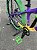 BICICLETA MTB FREERIDE ARO (26) VIKINGX TUFF X-25 CAMBIO 7 VELOCIDADES FREIO DISCO MECÂNICO COR ROXO/VERDE - Imagem 6