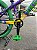BICICLETA MTB FREERIDE ARO (26) VIKINGX TUFF X-25 CAMBIO 7 VELOCIDADES FREIO DISCO MECÂNICO COR ROXO/VERDE - Imagem 4