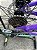 BICICLETA MTB FREERIDE ARO (26) VIKINGX TUFF X-25 CAMBIO 7 VELOCIDADES FREIO DISCO MECÂNICO COR ROXO/VERDE - Imagem 3