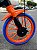 BICICLETA ARO (12) MASCULINA PRETO/LARANJA/AZUL S/MARCHA FREIO V-BRAKE NATHOR HOT WEELS - Imagem 3
