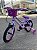 BICICLETA ARO (16) FEMININA COR VIOLETA S/MARCHA COM CESTA MARCA MONARK BRISA - Imagem 7