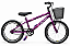 BICICLETA ARO (20) FEMININA COR VIOLETA S/ MARCHA FREIO V-BRAKE COM CESTA MILANO FAST - Imagem 1