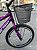 BICICLETA ARO (20) FEMININA COR VIOLETA S/ MARCHA FREIO V-BRAKE COM CESTA MILANO FAST - Imagem 8