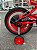 BICICLETA INFANTIL ARO 16 MASCULINA MOTO CROSS VERMELHA COM RODINHAS UNITOYS - Imagem 4