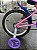 BICICLETA ARO (16) FEMININA COR ROSA/LILAS/AZUL S/MARCHA V-BRAKE MARCA MILANO CARTOON ALOHA - Imagem 4