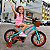 BICICLETA ARO (16) FEMININA COLLI AURORA SEM MARCHA FREIO V-BRAKE COM CESTA COR VERDE ACQUA-TURQUESA/MARROM - Imagem 2