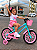 BICICLETA ARO (16) FEMININA COLLI AURORA SEM MARCHA FREIO V-BRAKE COM CESTA COR VERDE ACQUA/ROSA - Imagem 2