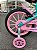BICICLETA ARO (16) FEMININA COLLI AURORA SEM MARCHA FREIO V-BRAKE COM CESTA COR VERDE ACQUA/ROSA - Imagem 4
