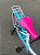 BICICLETA INFANTIL ARO 20 FEMININA GIRL POWER BRANCA/TURQUESA  COM CESTINHA E RODINHAS UNITOYS (SEMINOVA) - Imagem 8