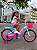 BICICLETA INFANTIL ARO 20 FEMININA GIRL POWER BRANCA/TURQUESA  COM CESTINHA E RODINHAS UNITOYS (SEMINOVA) - Imagem 2