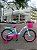 BICICLETA INFANTIL ARO 20 FEMININA GIRL POWER BRANCA/TURQUESA  COM CESTINHA E RODINHAS UNITOYS (SEMINOVA) - Imagem 3