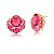 Brinco Cristais Ovais Pink e Zircônias Brancas Banhado a Ouro - Imagem 2