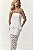 Vestido longo branco com renda floral - Imagem 2