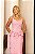 Vestido Midi Rosa Detalhe Floral Feminino - Imagem 2