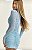 Vestido Curto Renda Manga Longa Azul - Imagem 1