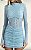 Vestido Curto Renda Manga Longa Azul - Imagem 2