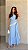 Vestido Longo Azul Com Babados e Franjas - Imagem 1