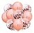 Kit 10 Balões bexigas Rose Gold e transparente decoração - Imagem 2