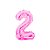 Balão metalizado numérico Rosa n16" 40cm decoração festa - Imagem 2