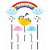 Topo de bolo chuva de amor decoração festa topper mais cor - Imagem 1