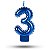 Vela balão Número 3 azul Decoração Festa aniversário - Imagem 1