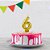 Vela balão Número 6 Dourada Decoração Festa aniversário - Imagem 1