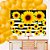 Kit Festa completo 51 pçs Decoração Girassol Painel + Balão - Imagem 1