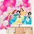 Kit festa 101 pçs Decoração Princesas Painel + 100 Balões - Imagem 12