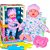 Boneca Neném Nanando Sons De Bebe Com Chupeta e Touquinha - Imagem 1