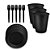 Kit festa Descartáveis Preto 85 pçs copo + garfos + Pratos - Imagem 1