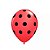 50 Bexigas Balão N9 Decoração Ladybug Bolinhas Pretas - Imagem 2