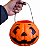 Decoração Halloween Festa Balde Abobora Grande 18x14cm - Imagem 1