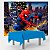 Kit festa Homem Aranha Decoração Painel GG + Toalha Azul TNT - Imagem 1