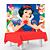 Kit festa Branca de neve Decoração Toalha Vermelha+ Painel G - Imagem 3