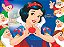 Kit festa Branca de neve Decoração Toalha Plástica + Painel - Imagem 7