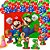 Kit festa Super Mario Decoração Painel +8 Display + 25 Balão - Imagem 2