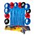 Kit festa Homem Aranha Decoração Cortina Azul+ Balão+ Toalha - Imagem 1