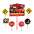 Topo de bolo Decoração Carros  kit 7 peças Festa Aniversário - Imagem 3
