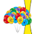 Kit Festa Divertidamente Decoração 25 Balão + 8 Display Aniv - Imagem 6