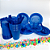 Kit Descartáveis azul Economi 50 Pessoas Pratos Copos Garfos - Imagem 7