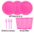 Kit Descartáveis Rosa Econom 50 Pessoas Pratos Copos Garfos - Imagem 9
