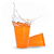 50 Copos Descartáveis Festa Laranja Decoração Anivers 200ml - Imagem 5