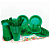 Kit Descartáveis Verde festas 110peças Pratos Copos Garfos - Imagem 1